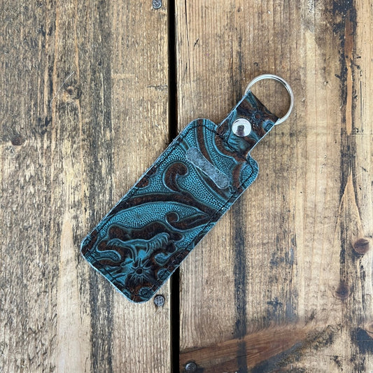 Lip Balm Holder - Teal w/ Rose Gold