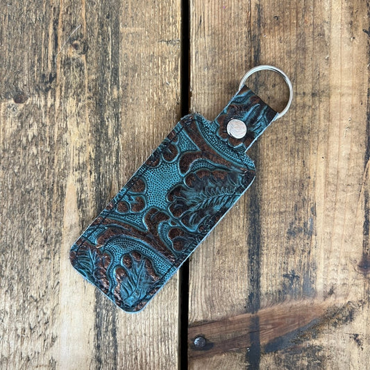 Lip Balm Holder - Teal w/ Rose Gold