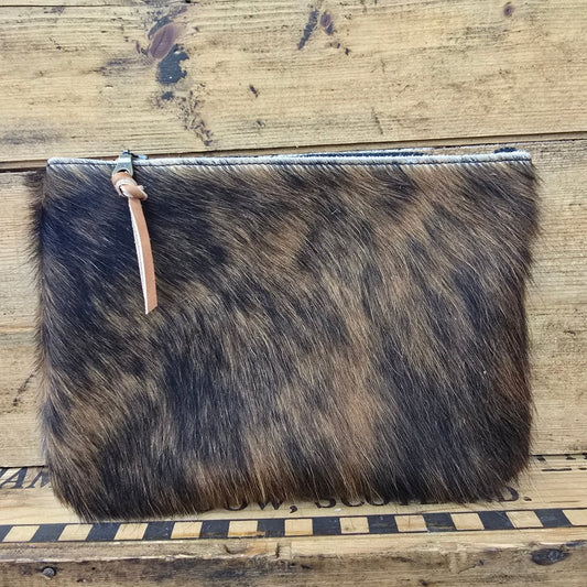Medium Cowhide Catchall (Amaretto) - Jill's Homestead