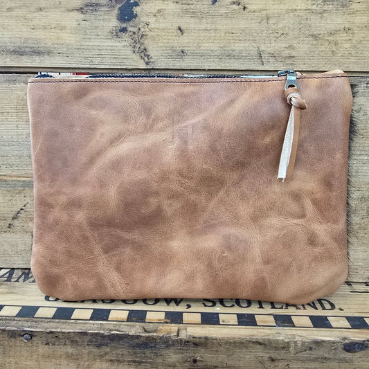 Medium Cowhide Catchall (Amaretto) - Jill's Homestead