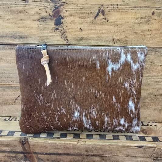 Medium Cowhide Catchall (Olive Suede)