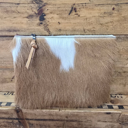 Medium Cowhide Catchall (Olive Suede)