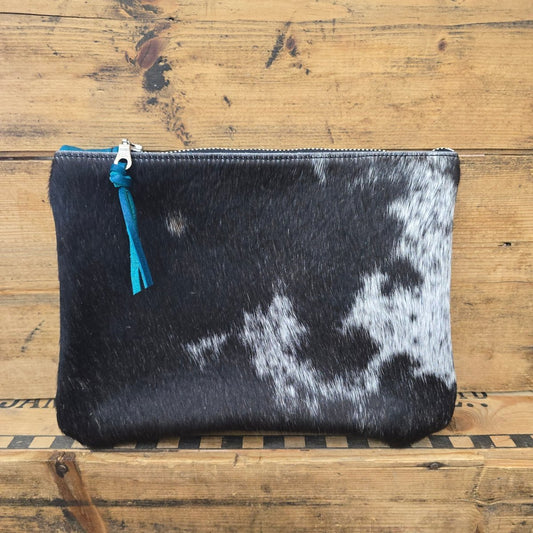 Medium Cowhide Catchall (Turquoise)