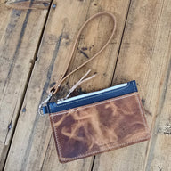 Modesto Clutch - Denim/Amaretto - Jill's Homestead
