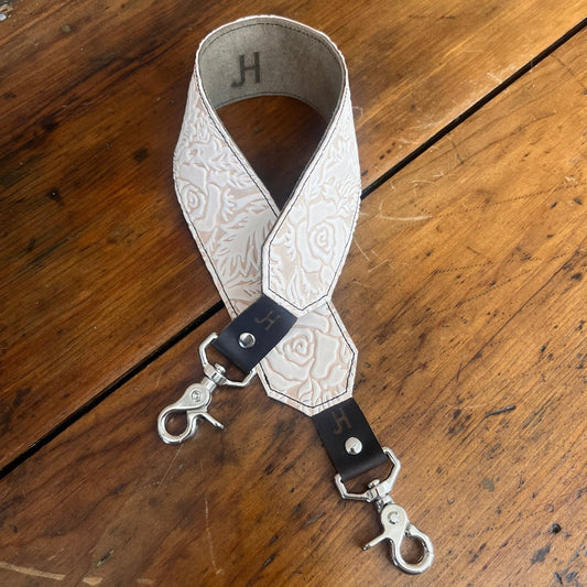 Natural Veg-Tan Roses Specialty Strap