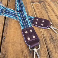 Nylon + Leather Adjustable strap - Purple/Turquoise - Jill's Homestead