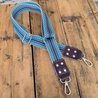 Nylon + Leather Adjustable strap - Purple/Turquoise - Jill's Homestead