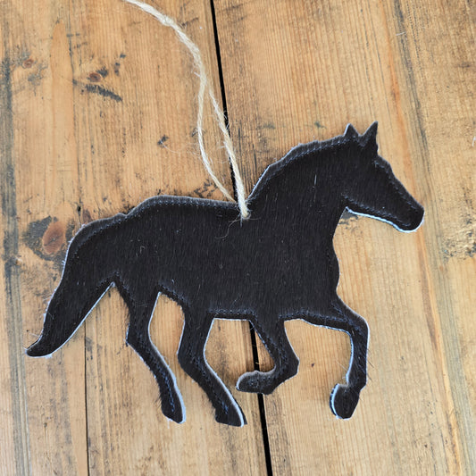 Cowhide Horse Ornament (Metallic Turquoise)