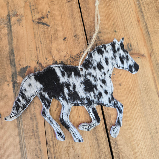 Cowhide Horse Ornament (Magenta Emboss)