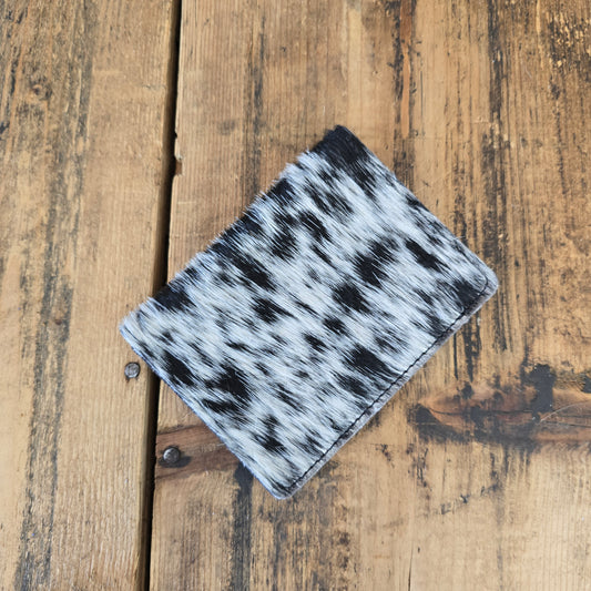 Cowhide Card Holder (Charcoal/Rose Gold Emboss)