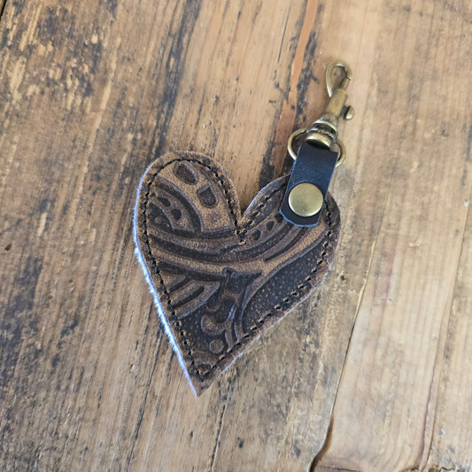 Heart Handbag Charm (Brown Leaf)