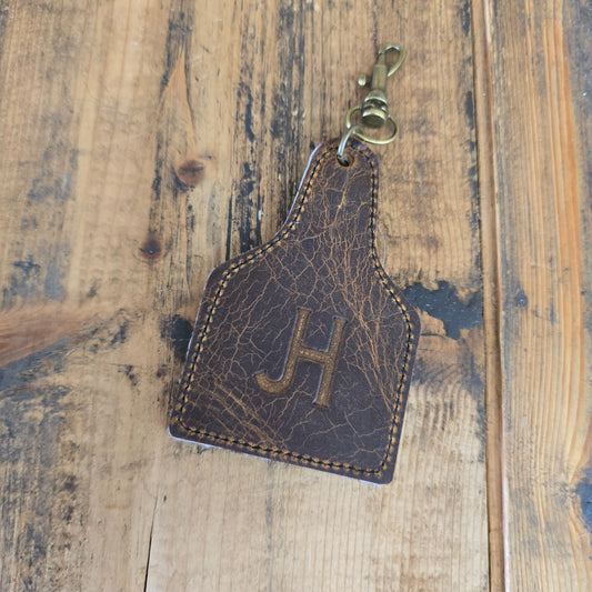 Ear Tag Charm (Rustic Brown)