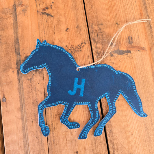 Cowhide Horse Ornament (Blue Lagoon)