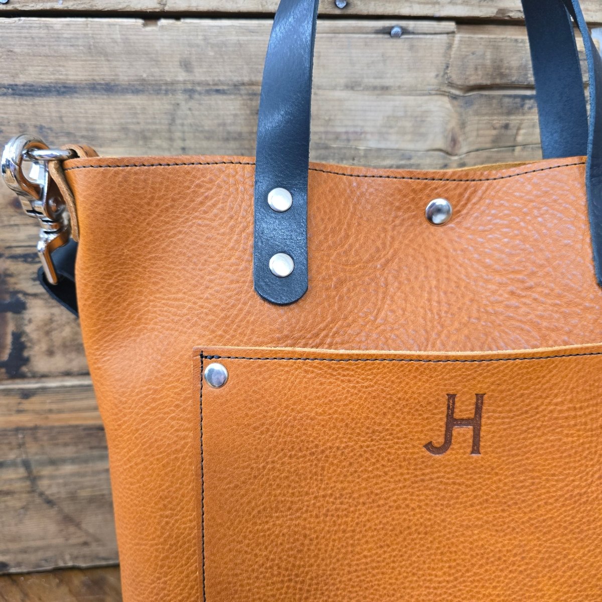Shorty Tote - Jill's Homestead - Full Grain Leather - Cognac Brown