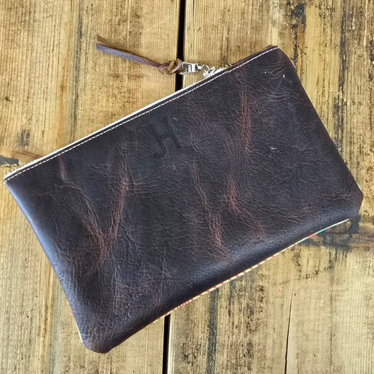 Small Catchall - Printed Suede/Chestnut