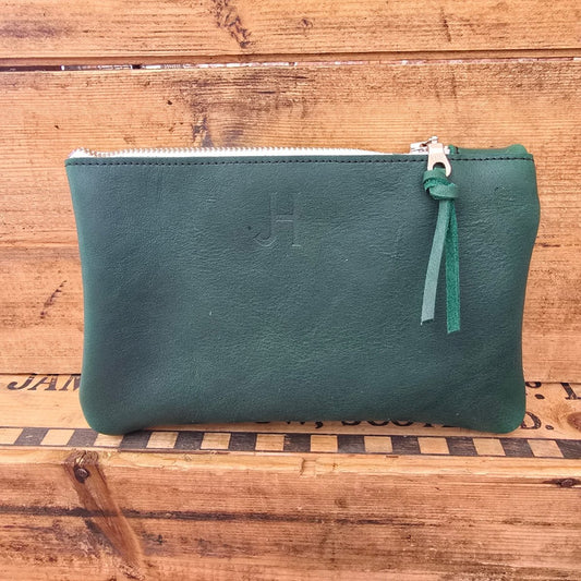 Small Cowhide Catchall (Kelly Green)