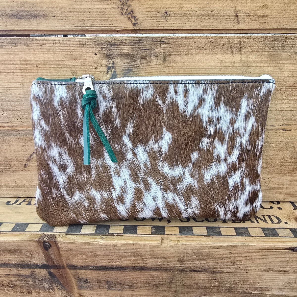 Small Cowhide Catchall (Kelly Green) - Jill's Homestead