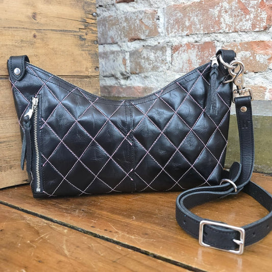 Tapadero - Quilted Black + Pink Stitching - Jill's Homestead