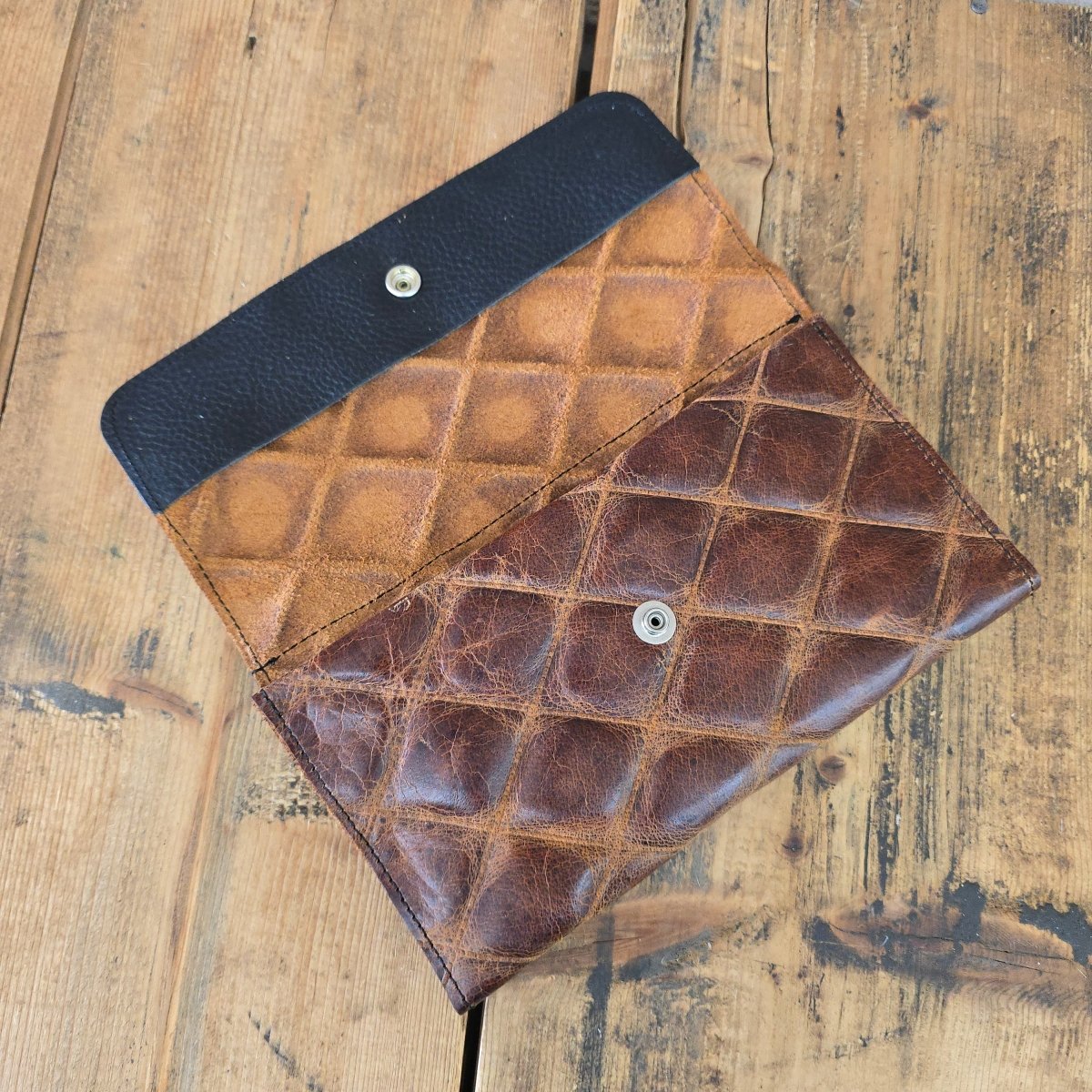 Trifold Wallet - Quilted Caramel - Jill's Homestead