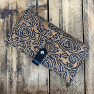 Wallet - Gunmetal Copper Roses/Black - Jill's Homestead