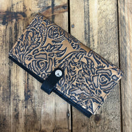Wallet - Gunmetal Copper Roses/Black - Jill's Homestead