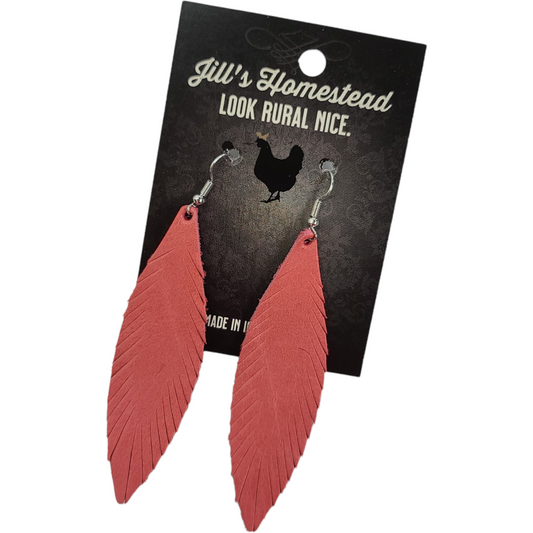 Standard Feather Earrings - Party Pink