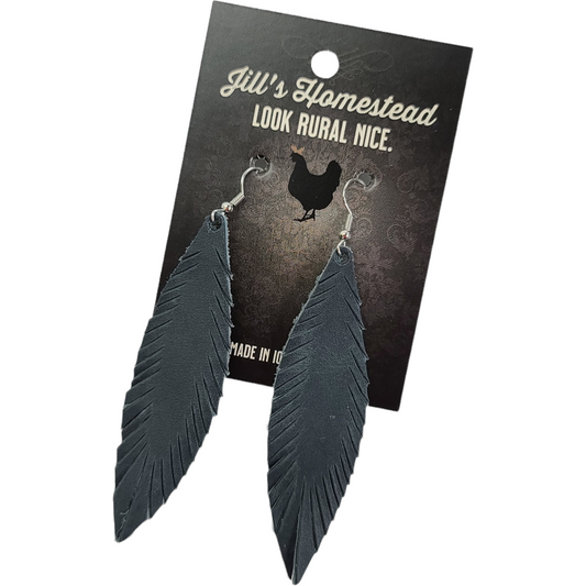 Standard Feather Earrings - Dark Teal
