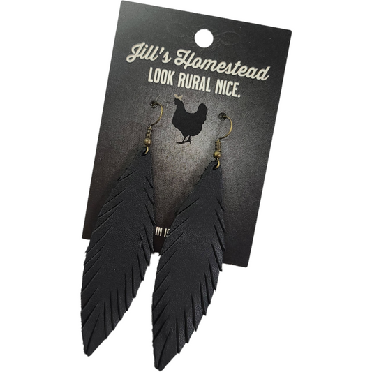Standard Feather Earrings - Black