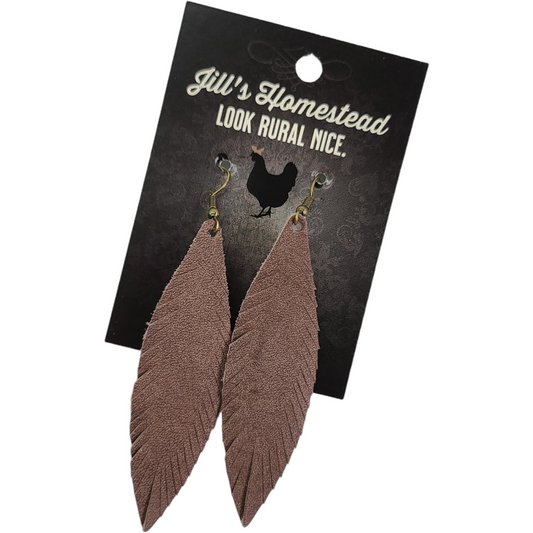 Standard Feather Earrings - Desert Rose