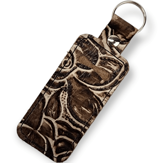 Lip Balm Holder - Brown Rose + Gold Highlights