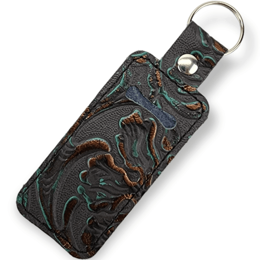 Lip Balm Holder - Charcoal + Teal Highlights