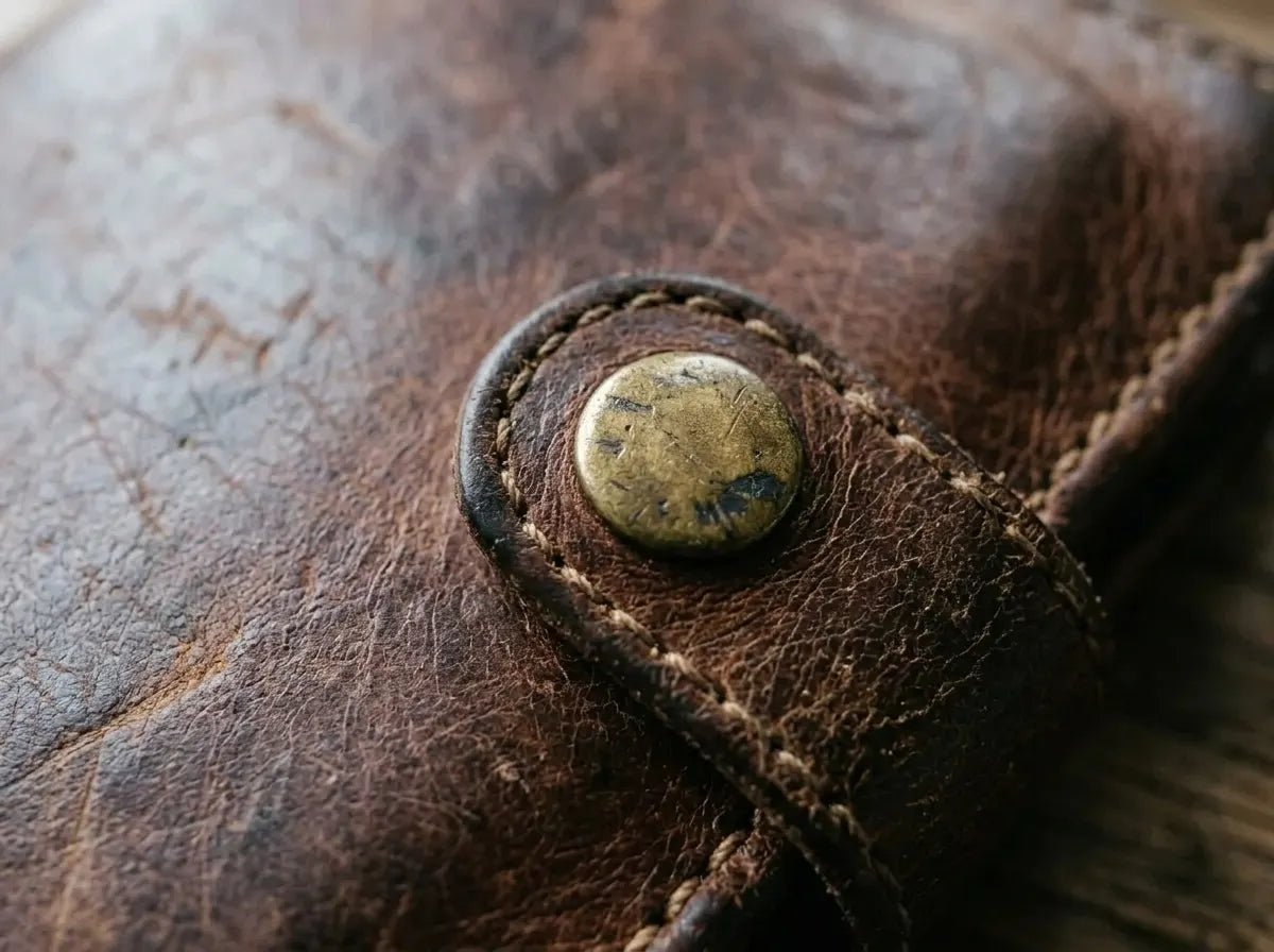 Full grain leather ages visibly, mass-produced alternatives don't